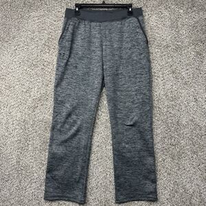 Under Armour Icon Fleece Wide Leg Sweatpants Women Medium Heather Gray Cold Gear